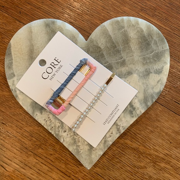 Raffia wrapped and pearl hair pin set Core NY - Picture 2 of 4